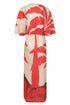 Topacio Linen Midi Tunic Dress / Orange Palms