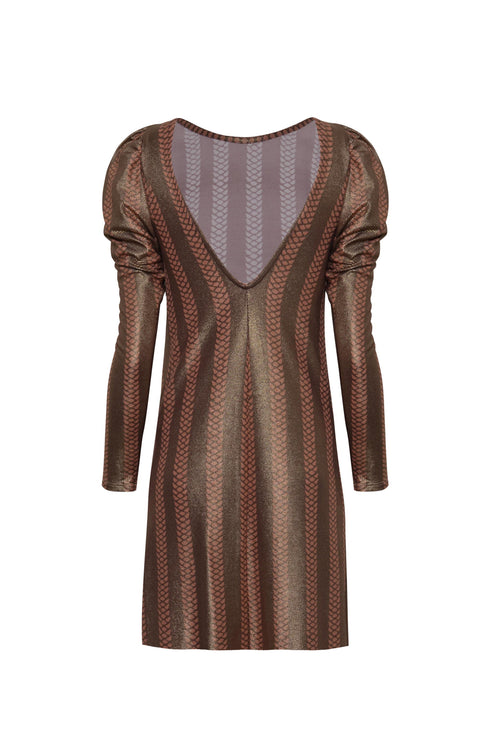 Saberia Jersey Mini Dress / Gold