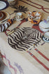 Zebra Embroidered Placemats Set of 4 / Brown