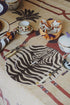 Zebra Embroidered Placemats Set of 4 / Brown