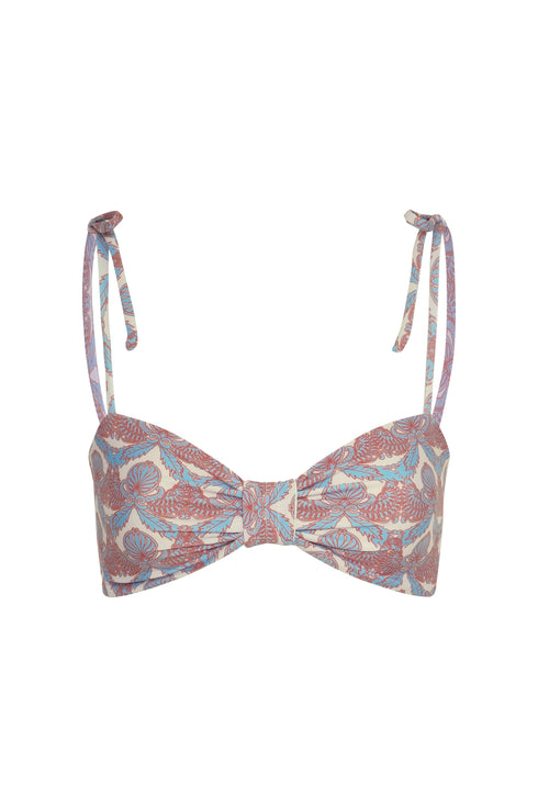 San Miguel Top / Sky Blue Ornaments - Ivory