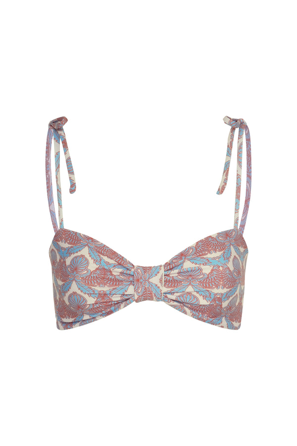 San Miguel Top / Sky Blue Ornaments - Ivory