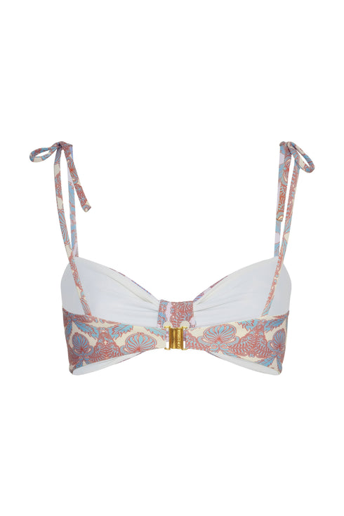 San Miguel Top / Sky Blue Ornaments - Ivory