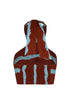 Emilia Hand Embroidered Cotton Top / Chocolate Striped Helechos