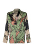 Noches De Luna Satin Silk Shirt / Sage Gladiolos Garden