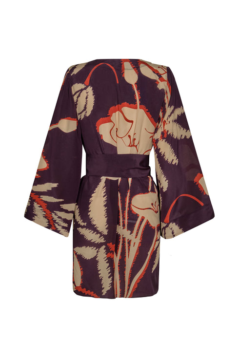 Joaquina Crepe Chine Mini Tunic / Purple Gladiolos