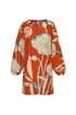 Lisboa Crepe Chine Mini Dress / Orange Gladiolos