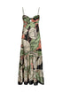 Julieta Satin Silk Maxi Dress / Sage Gladiolos Garden