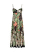 Julieta Satin Silk Maxi Dress / Sage Gladiolos Garden