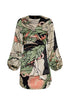 Tertulia Satin Silk Mini Dress / Sage Gladiolos Garden