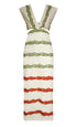 Quinto Sol Cotton Midi Dress / Ivory Striped Helechos