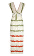 Quinto Sol Cotton Midi Dress / Ivory Striped Helechos