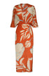 Topacio Crepe Chine Tunic Dress / Orange Gladiolos