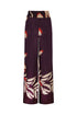 San Cipriano Crepe Chine Pants / Purple Gladiolos