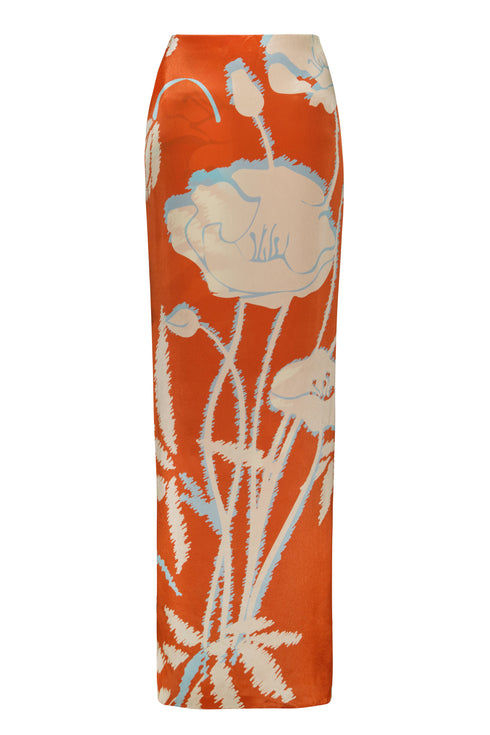La Bamba Crepe Chine Pants / Orange Gladiolos
