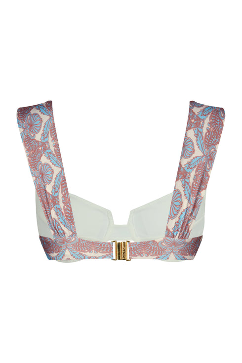 Sabina Top / Sky Blue Ornaments - Ivory