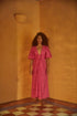 Ermita Cotton Eyelet Midi Dress / Fucsia