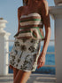 Carmelita Embroidered Linen Mini Skirt / Ivory Green Buganvilias