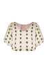 Guayacan Silk Martellato Blouse / Ivory Green Chintz