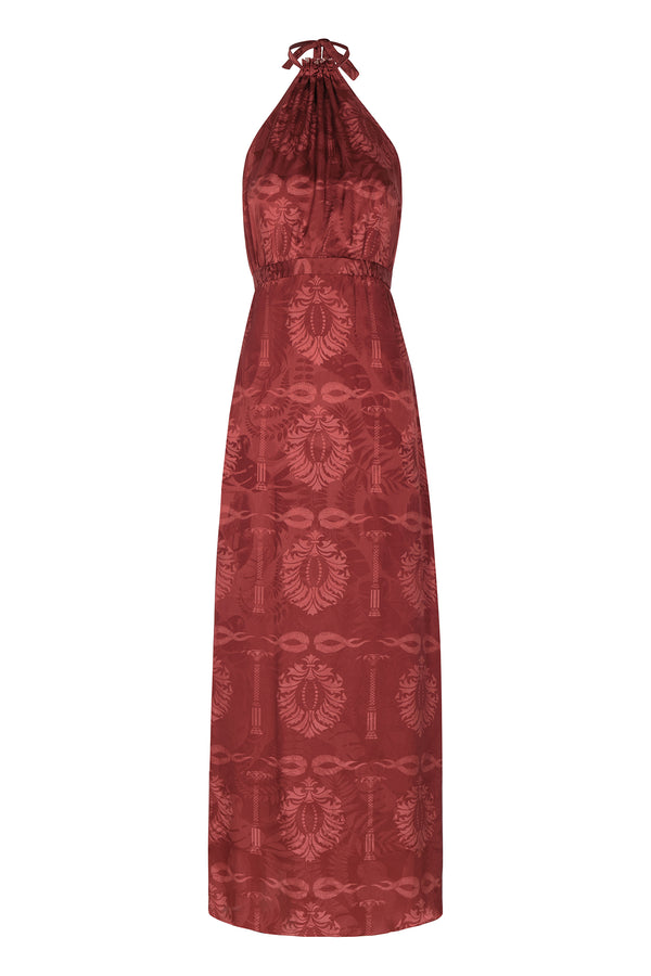 Magdalena Jacquard Maxi Dress / Wine