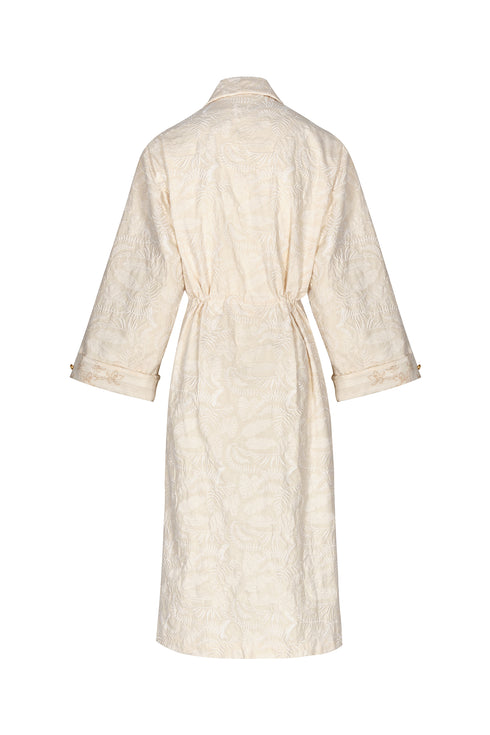 La Monumental Embroidered Coat / Ecru