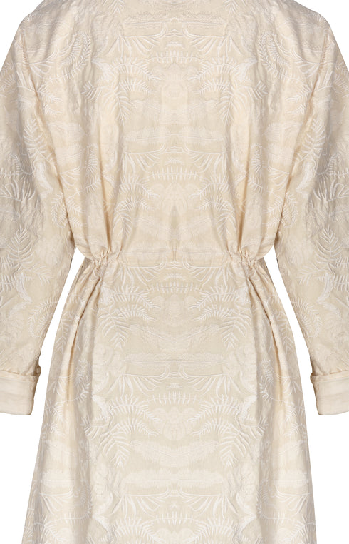 La Monumental Embroidered Coat / Ecru