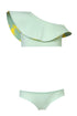 Mini Sunset Waves / Lime Palms - Mint