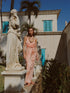 Macarena Silk Jacquard Midi Dress / Peach
