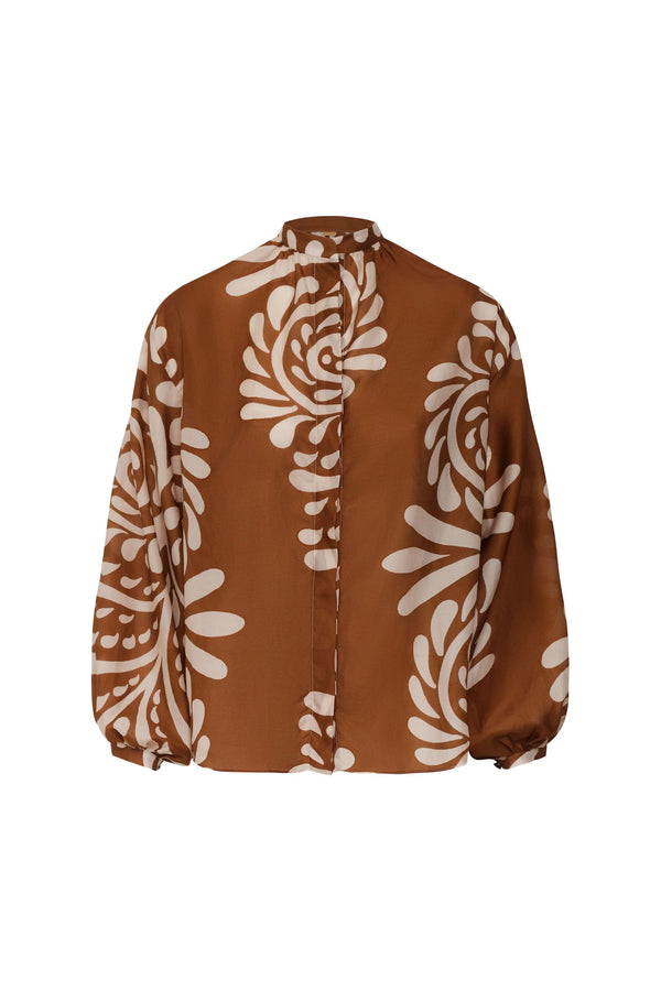 Don Simon Cotton Silk Shirt / Brown Arabesque