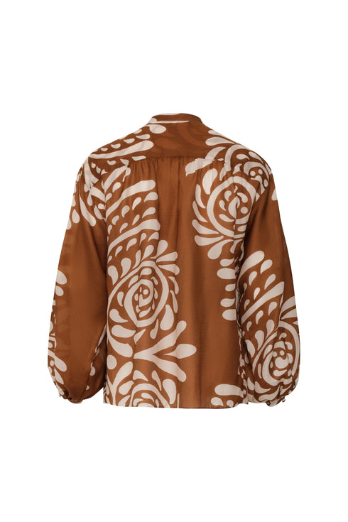 Don Simon Cotton Silk Shirt / Brown Arabesque