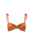 San Miguel Embroidered Top / Orange Lilac Polka Palms