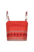 Guainia Linen Top / Red Embroidered