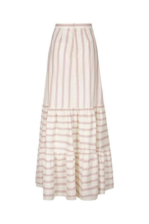 Julieta Linen Maxi Skirt / Lila Stripes