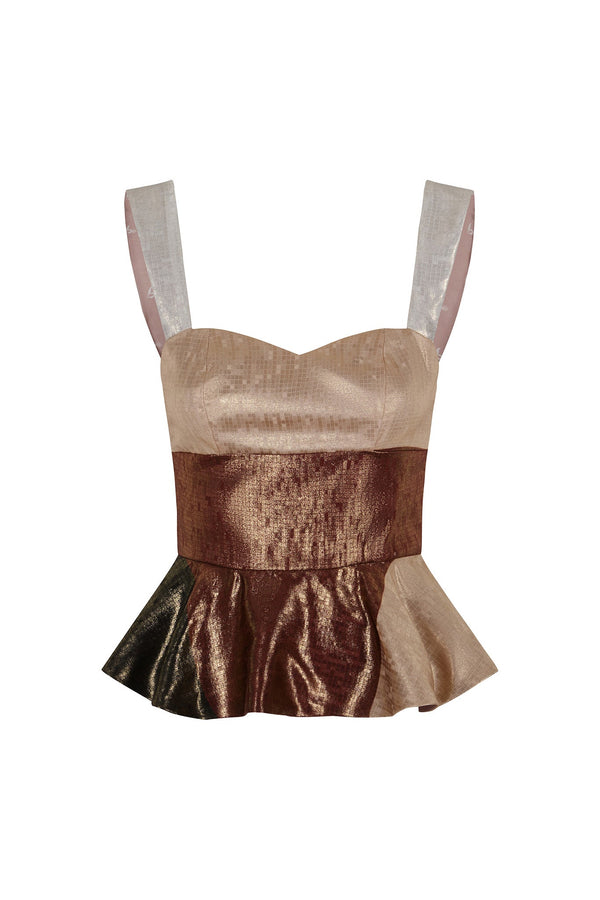 Lebron Silk Jacquard Top / Terra Stripes