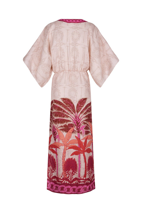 Topacio Linen Tunic / Fuchsia Palms*