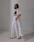 San Benito Embroidered Linen Pants / White