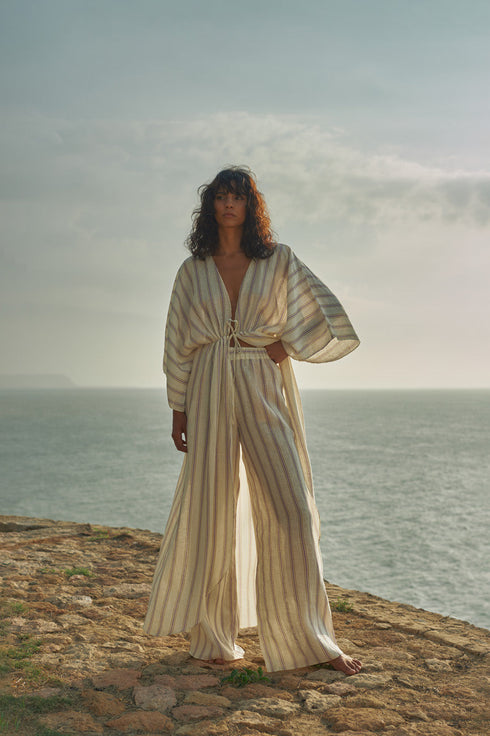 San Benito Linen Pants / Lila Stripes