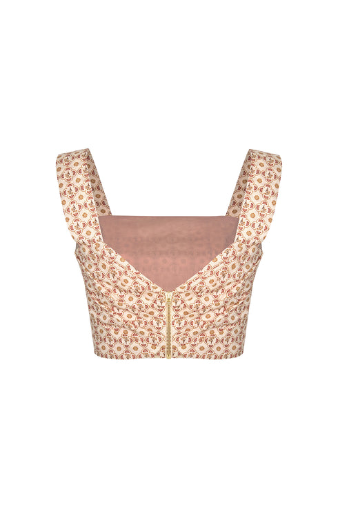 Marimba Cotton Bio Top / Beige May Flower