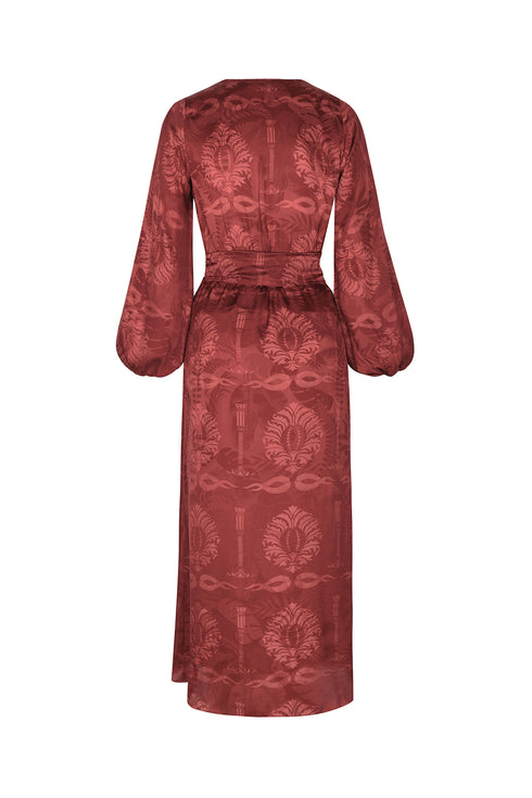 Tertulia Jacquard Maxi Dress / Wine
