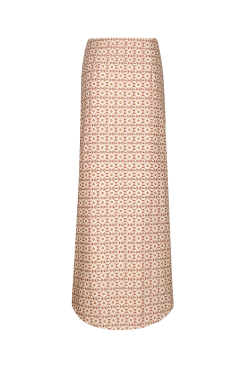 Siboney Cotton Bio Wrap Midi Skirt / Beige May Flower