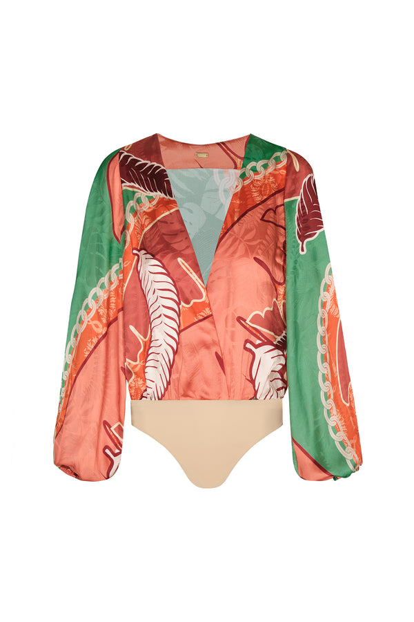 Sambale Jacquard Bodysuit / Coral